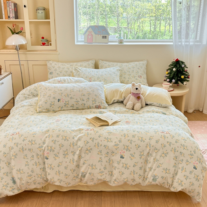 91家纺网 家纺一手货源 找家纺 贝扬思家纺 2025新款软fufu加厚保暖可爱系简约牛奶绒套件系列（小红书推荐）（提供买家秀） 茉莉小象