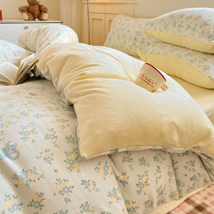 91家纺网 家纺一手货源 找家纺 贝扬思家纺 2025新款软fufu加厚保暖可爱系简约牛奶绒套件系列（小红书推荐）（提供买家秀） 茉莉小象