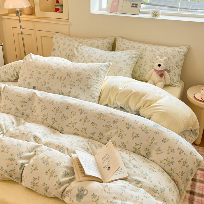 91家纺网 家纺一手货源 找家纺 贝扬思家纺 2025新款软fufu加厚保暖可爱系简约牛奶绒套件系列（小红书推荐）（提供买家秀） 茉莉小象