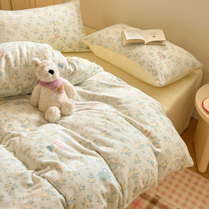 91家纺网 家纺一手货源 找家纺 贝扬思家纺 2025新款软fufu加厚保暖可爱系简约牛奶绒套件系列（小红书推荐）（提供买家秀） 茉莉小象