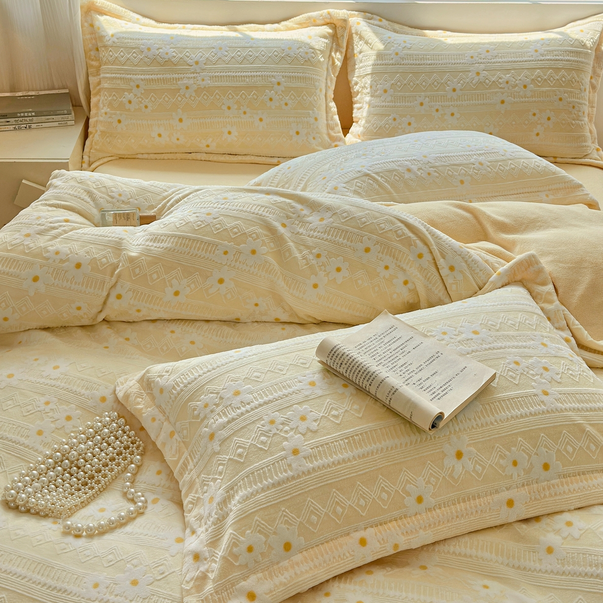 91家纺网 家纺一手货源 找家纺 （总）娜娜 2025新款高克重牛奶绒百花齐放系列四件套