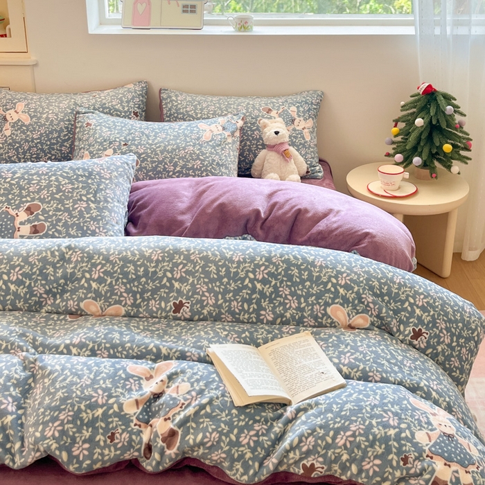 贝扬思家纺 2025新款软fufu加厚保暖可爱系简约牛奶绒套件系列（小红书推荐）（提供买家秀） 背带兔