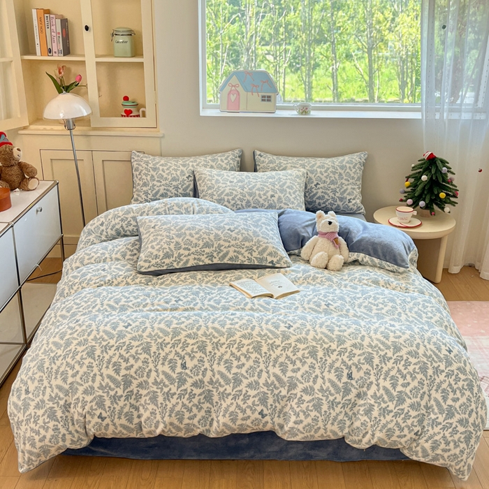 91家纺网 家纺一手货源 找家纺 贝扬思家纺 2025新款软fufu加厚保暖可爱系简约牛奶绒套件系列（小红书推荐）（提供买家秀） 风沙沙