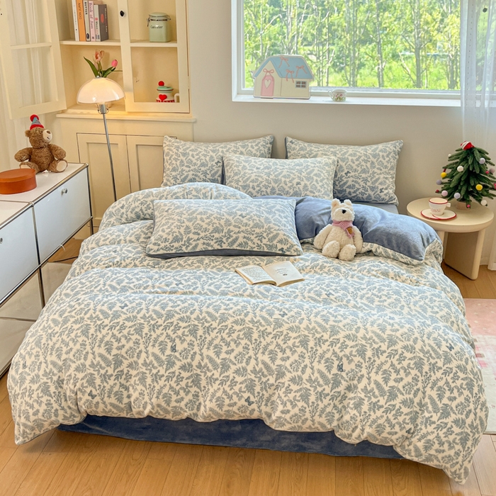 91家纺网 家纺一手货源 找家纺 贝扬思家纺 2025新款软fufu加厚保暖可爱系简约牛奶绒套件系列（小红书推荐）（提供买家秀） 风沙沙