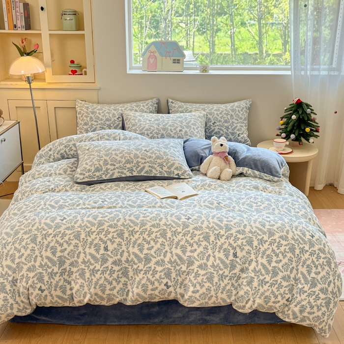 91家纺网 家纺一手货源 找家纺 贝扬思家纺 2025新款软fufu加厚保暖可爱系简约牛奶绒套件系列（小红书推荐）（提供买家秀） 风沙沙