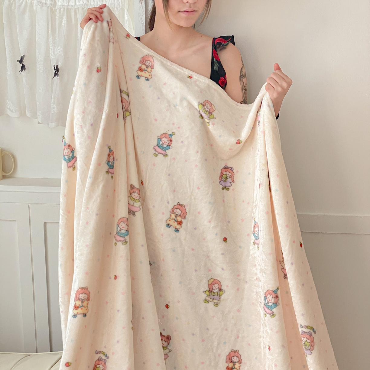 91家纺网 家纺一手货源 找家纺 Mata蔓塔家 2025新款四季款双面印花牛奶绒午休毯毛毯毯子空调毯 萌萌女孩