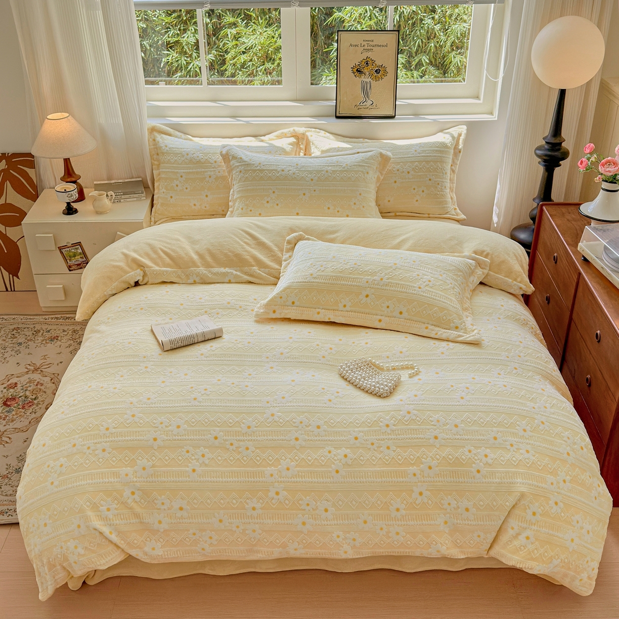 91家纺网 家纺一手货源 找家纺 （总）娜娜 2025新款高克重牛奶绒百花齐放系列单品被套