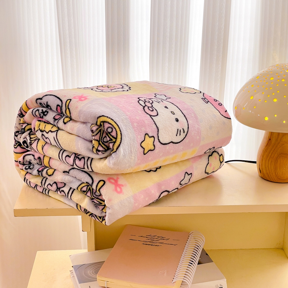 91家纺网 家纺一手货源 找家纺 Mata蔓塔家 2025新款四季款双面印花牛奶绒午休毯毛毯毯子空调毯 少女战士