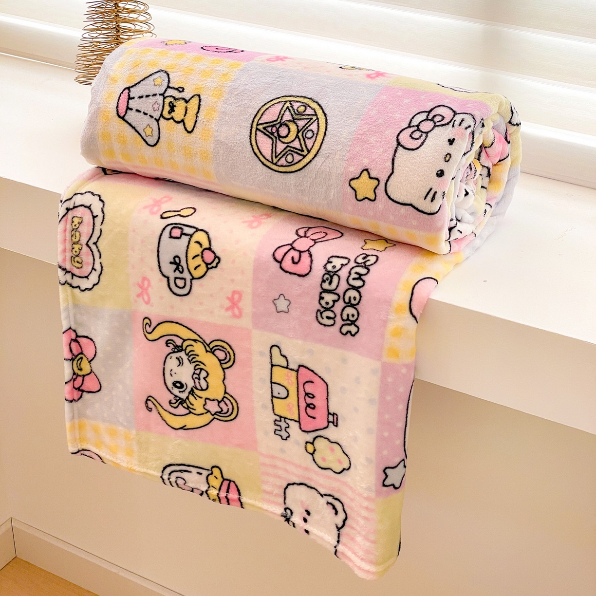 91家纺网 家纺一手货源 找家纺 Mata蔓塔家 2025新款四季款双面印花牛奶绒午休毯毛毯毯子空调毯 少女战士