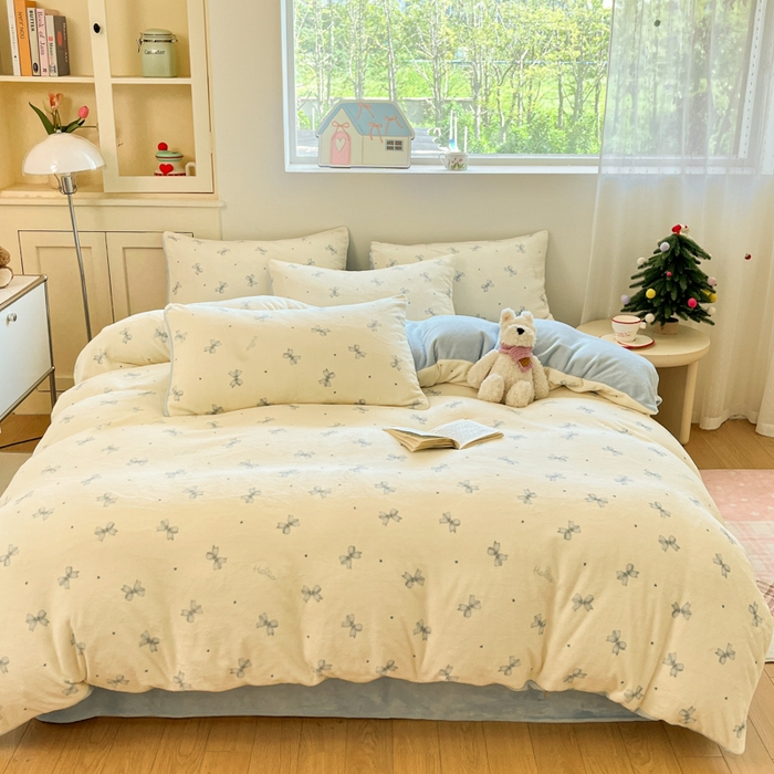 91家纺网 家纺一手货源 找家纺 贝扬思家纺 2025新款软fufu加厚保暖可爱系简约牛奶绒套件系列（小红书推荐）（提供买家秀） 梦幻