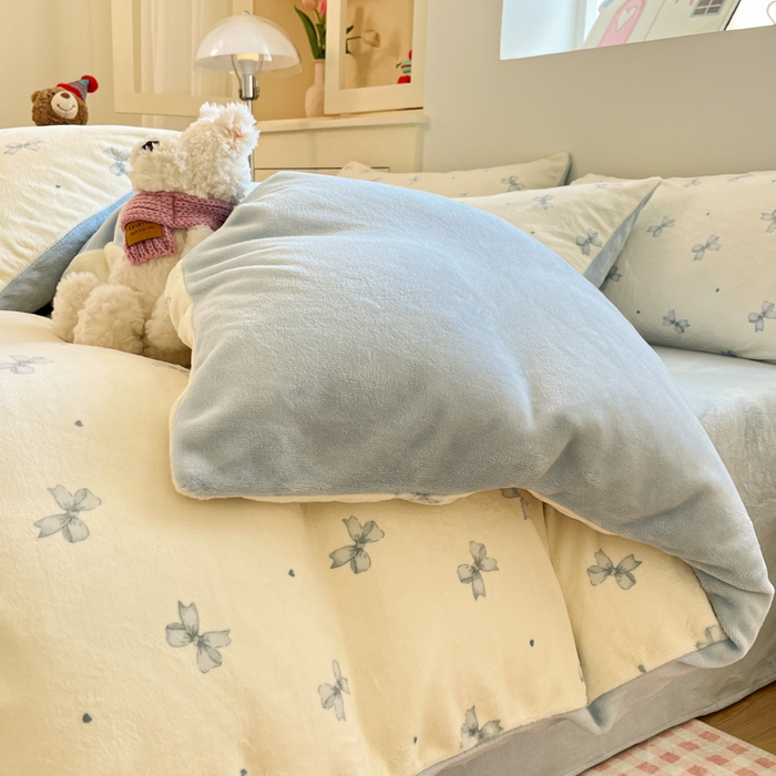 91家纺网 家纺一手货源 找家纺 贝扬思家纺 2025新款软fufu加厚保暖可爱系简约牛奶绒套件系列（小红书推荐）（提供买家秀） 梦幻