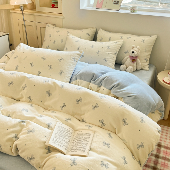 91家纺网 家纺一手货源 找家纺 贝扬思家纺 2025新款软fufu加厚保暖可爱系简约牛奶绒套件系列（小红书推荐）（提供买家秀） 梦幻