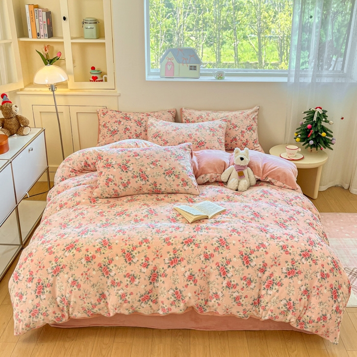 91家纺网 家纺一手货源 找家纺 贝扬思家纺 2025新款软fufu加厚保暖可爱系简约牛奶绒套件系列（小红书推荐）（提供买家秀） 星辰闪烁