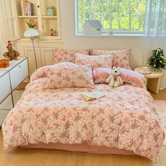 91家纺网 家纺一手货源 找家纺 贝扬思家纺 2025新款软fufu加厚保暖可爱系简约牛奶绒套件系列（小红书推荐）（提供买家秀） 星辰闪烁