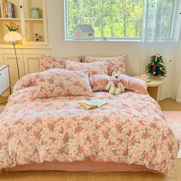 91家纺网 家纺一手货源 找家纺 贝扬思家纺 2025新款软fufu加厚保暖可爱系简约牛奶绒套件系列（小红书推荐）（提供买家秀） 星辰闪烁