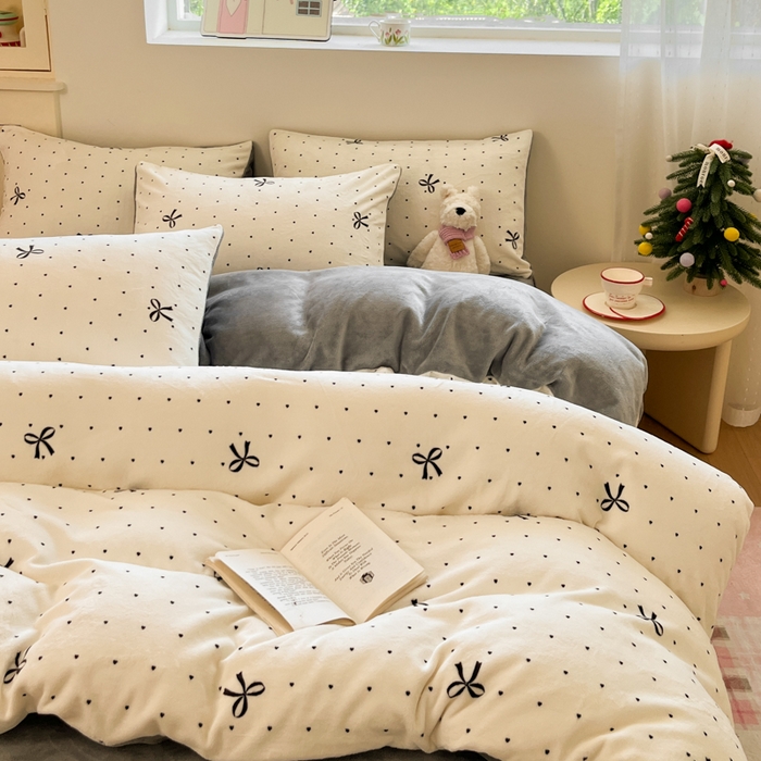 贝扬思家纺 2025新款软fufu加厚保暖可爱系简约牛奶绒套件系列（小红书推荐）（提供买家秀） 蝴蝶点点心