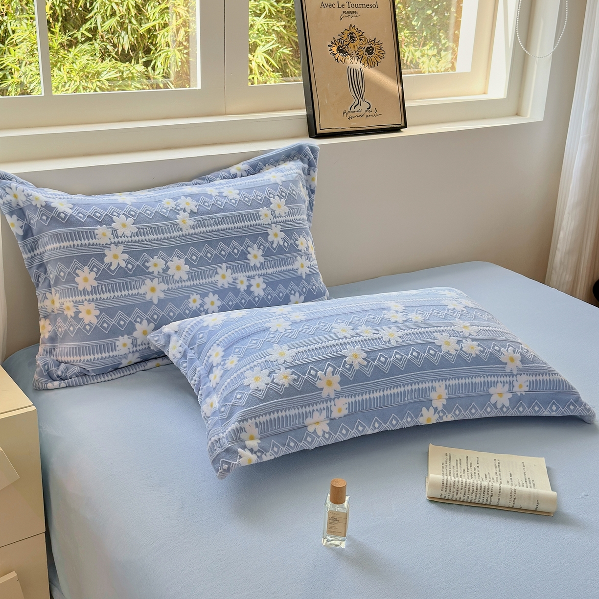 91家纺网 家纺一手货源 找家纺 （总）娜娜 2025新款高克重牛奶绒百花齐放系列单品枕套