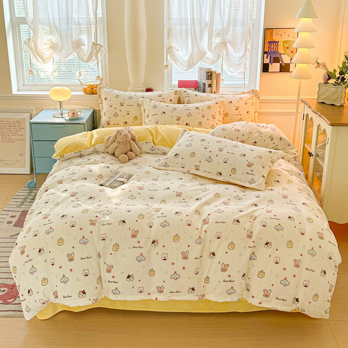 91家纺网 家纺一手货源 找家纺 （总）卡普家居 2025新款加厚保暖牛奶绒系列--四件套