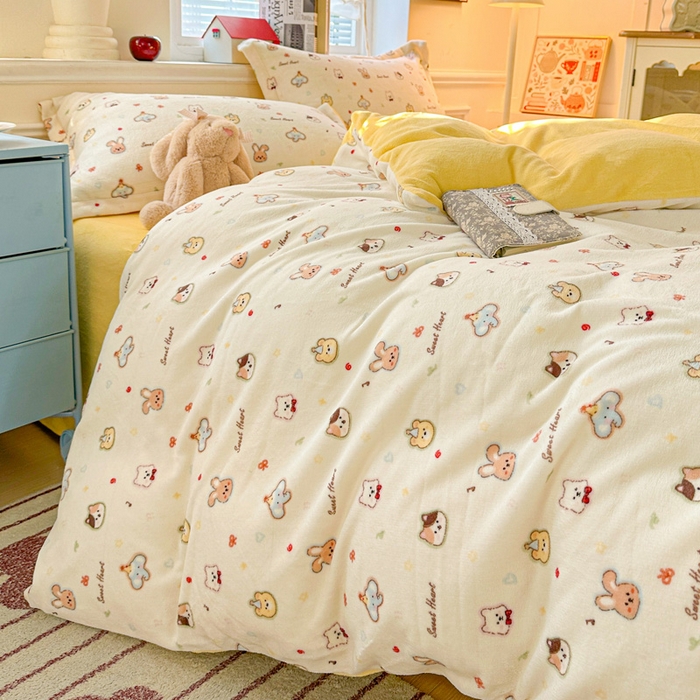 91家纺网 家纺一手货源 找家纺 （总）卡普家居 2025新款加厚保暖牛奶绒系列--四件套