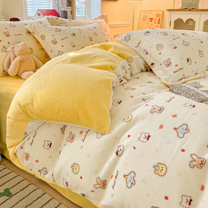 91家纺网 家纺一手货源 找家纺 （总）卡普家居 2025新款加厚保暖牛奶绒系列--四件套