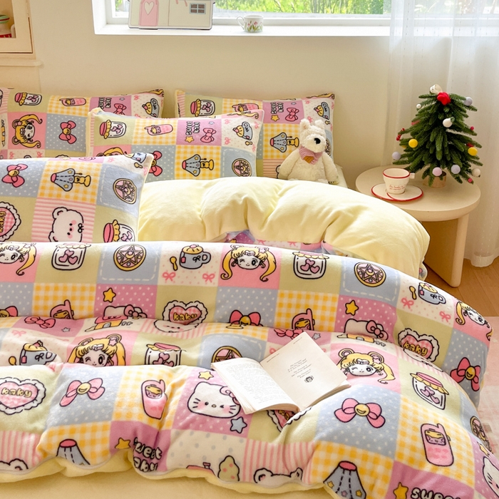 贝扬思家纺 2025新款软fufu加厚保暖可爱系简约牛奶绒套件系列（小红书推荐）（提供买家秀） 少女心