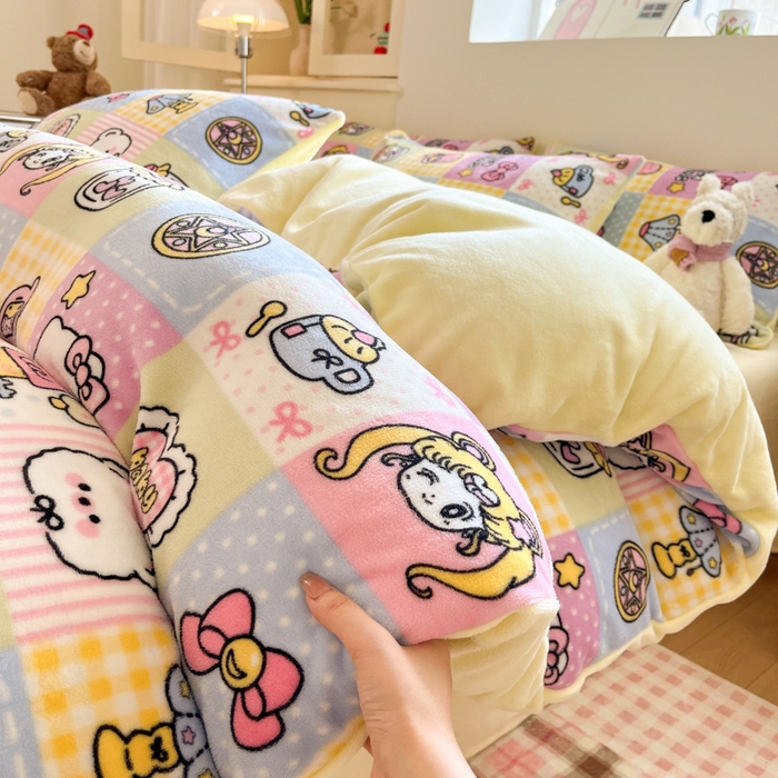 91家纺网 家纺一手货源 找家纺 贝扬思家纺 2025新款软fufu加厚保暖可爱系简约牛奶绒套件系列（小红书推荐）（提供买家秀） 少女心