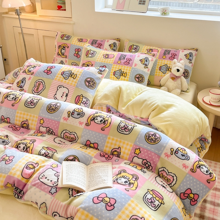 91家纺网 家纺一手货源 找家纺 贝扬思家纺 2025新款软fufu加厚保暖可爱系简约牛奶绒套件系列（小红书推荐）（提供买家秀） 少女心