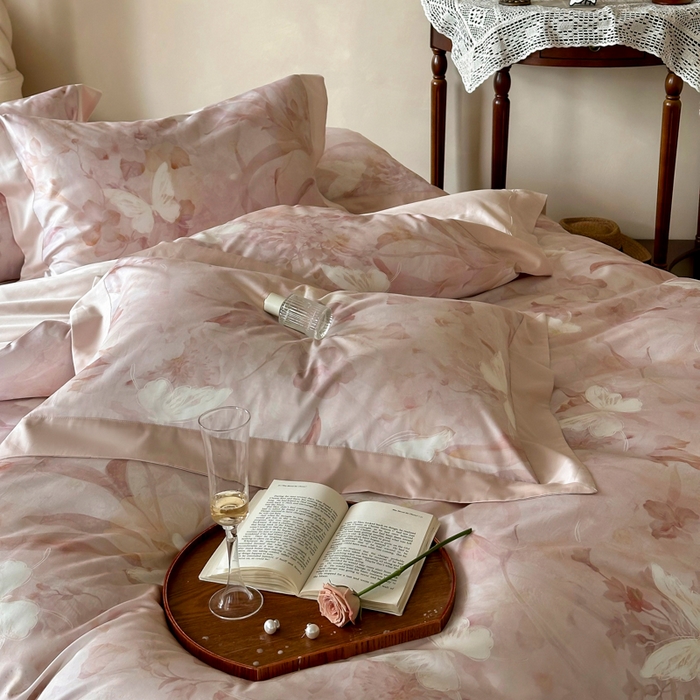 91家纺网 家纺一手货源 找家纺 （总）云栖家居 2025新款纯棉全棉长绒棉数码印花四件套-芳菲