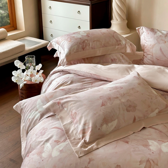 91家纺网 家纺一手货源 找家纺 （总）云栖家居 2025新款纯棉全棉长绒棉数码印花四件套-芳菲