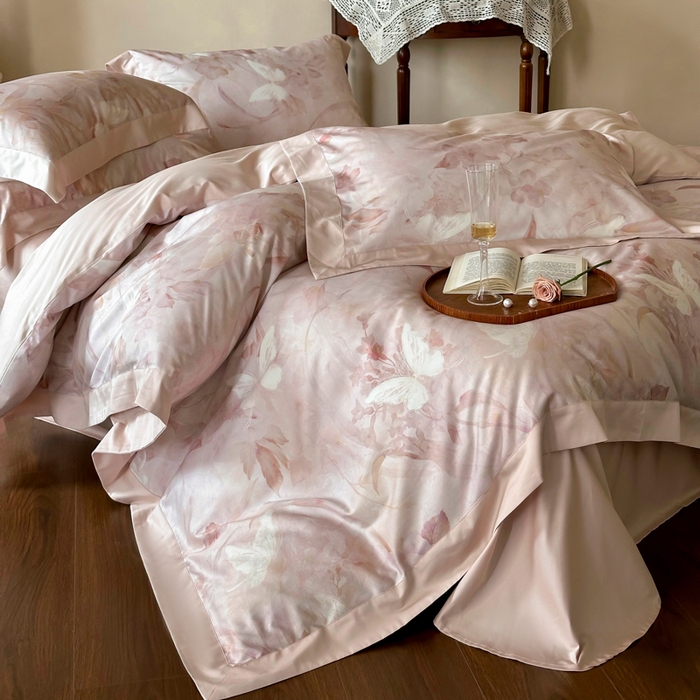 91家纺网 家纺一手货源 找家纺 （总）云栖家居 2025新款纯棉全棉长绒棉数码印花四件套-芳菲