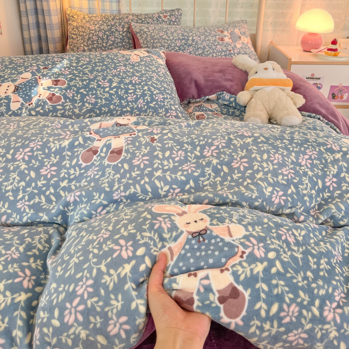 91家纺网 家纺一手货源 找家纺 （总）贝扬思家纺 2025新款软fufu加厚保暖可爱系牛奶绒宿舍床套件系列（小红书推荐）（提供买家秀）