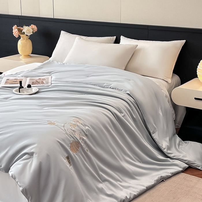 91家纺网 家纺一手货源 找家纺 （总）紫乐 2025新款A类全棉60支长绒棉绣花蚕丝被桑蚕丝柞蚕丝冬被春秋被被子被芯-包检测