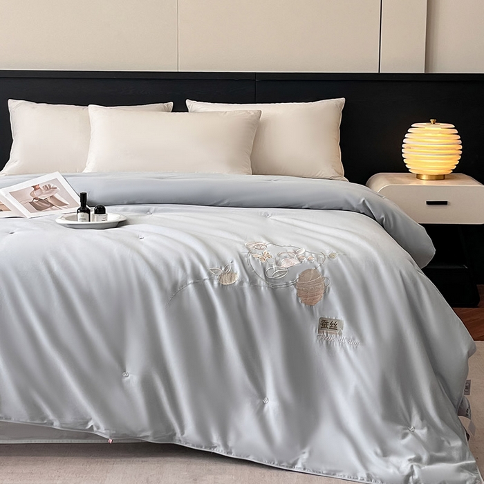 91家纺网 家纺一手货源 找家纺 （总）紫乐 2025新款A类全棉60支长绒棉绣花蚕丝被桑蚕丝柞蚕丝冬被春秋被被子被芯-包检测