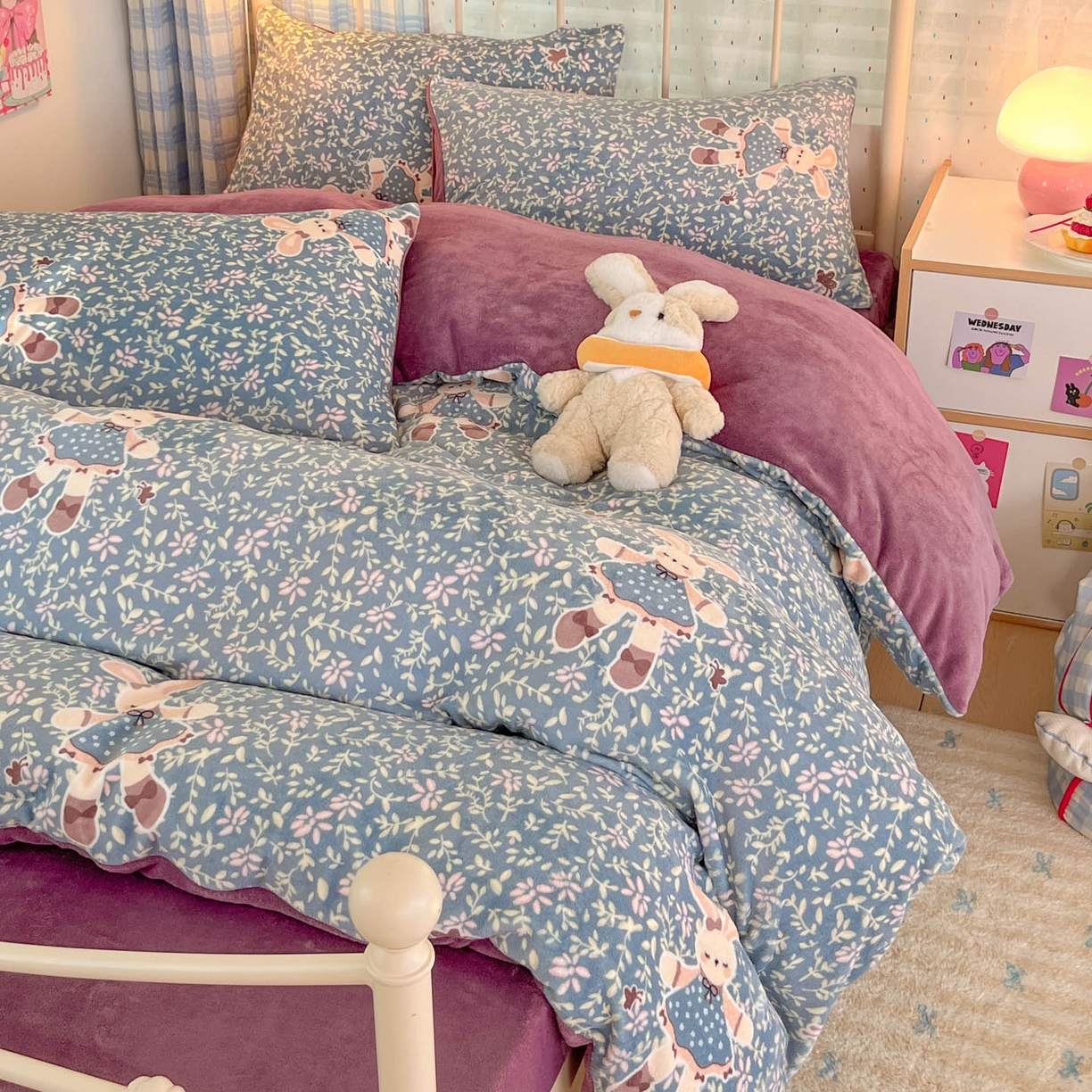 91家纺网 家纺一手货源 找家纺 （总）贝扬思家纺 2025新款软fufu加厚保暖可爱系牛奶绒宿舍床套件系列（小红书推荐）（提供买家秀）