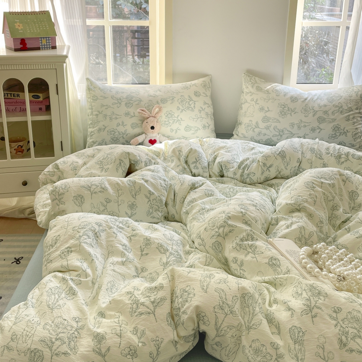 91家纺网 家纺一手货源 找家纺 铺尚美家纺 2025新款云感提花双层纱系列 海像森林