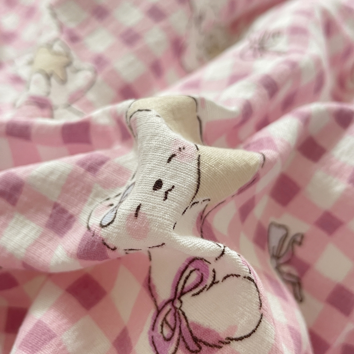 91家纺网 家纺一手货源 找家纺 铺尚美家纺 2025新款云感提花双层纱系列 猫猫晚宴