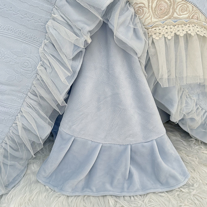 91家纺网 家纺一手货源 找家纺 金绣美居 2025新款加厚雕花牛奶绒四件套-蝶花园 蝶花园-湖水蓝