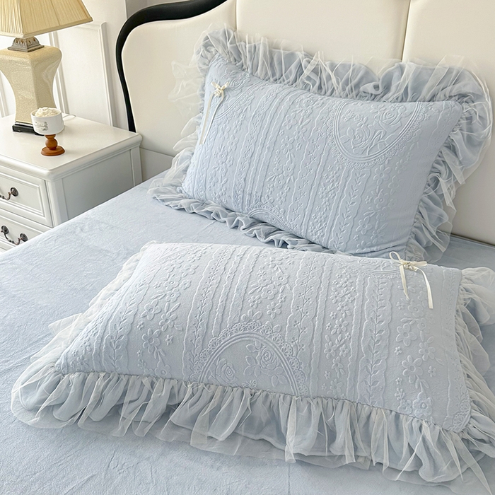 91家纺网 家纺一手货源 找家纺 金绣美居 2025新款加厚雕花牛奶绒四件套-蝶花园 蝶花园-湖水蓝