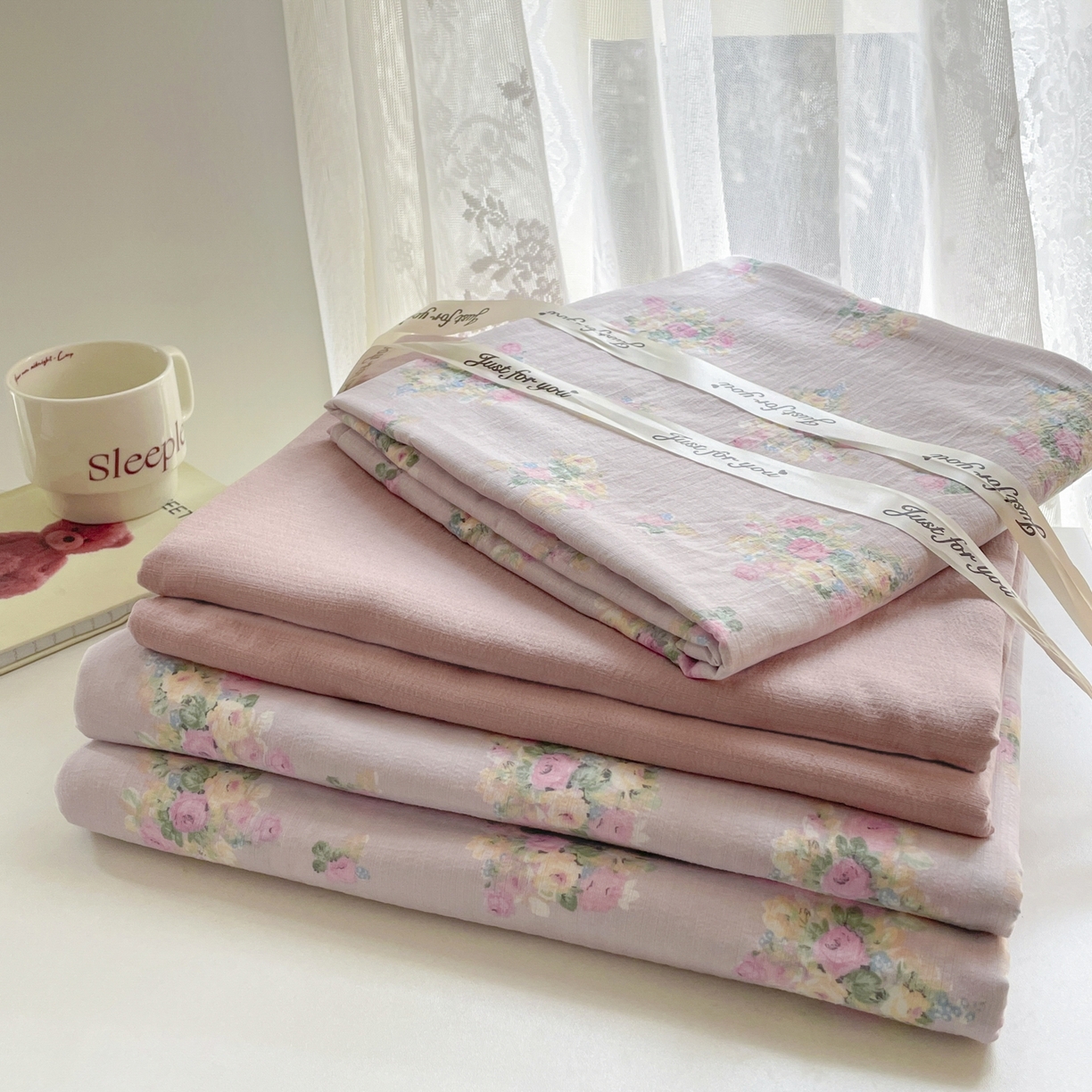 91家纺网 家纺一手货源 找家纺 铺尚美家纺 2025新款云感提花双层纱系列 奶油味的暗恋