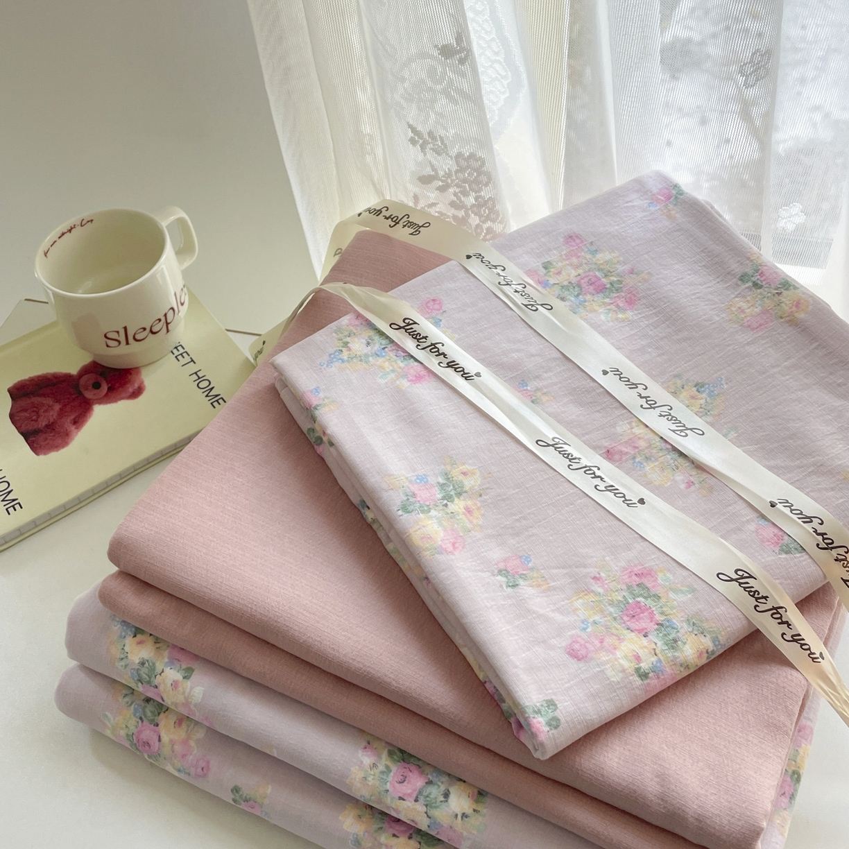 91家纺网 家纺一手货源 找家纺 铺尚美家纺 2025新款云感提花双层纱系列 奶油味的暗恋