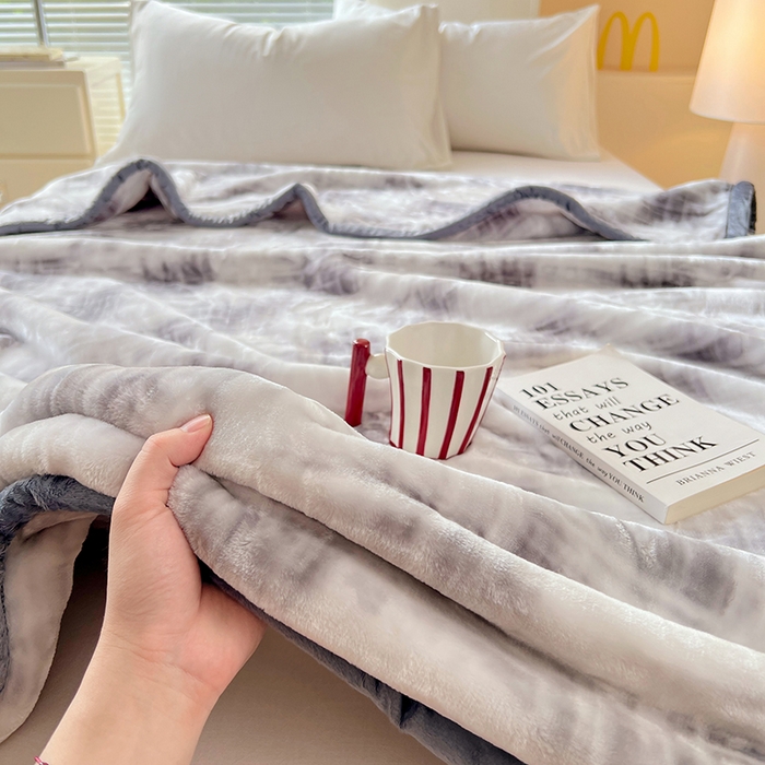 91家纺网 家纺一手货源 找家纺 凯轩毛毯网销专供 2025新款双层学生云毯毛毯保暖毯 佳丽-灰