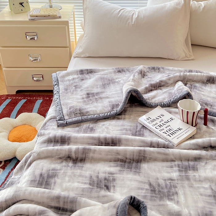 91家纺网 家纺一手货源 找家纺 凯轩毛毯网销专供 2025新款双层学生云毯毛毯保暖毯 佳丽-灰