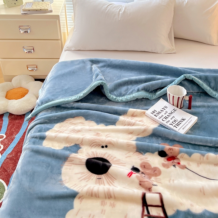 91家纺网 家纺一手货源 找家纺 凯轩毛毯网销专供 2025新款双层学生云毯毛毯保暖毯 西高地