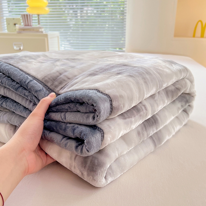 91家纺网 家纺一手货源 找家纺 凯轩毛毯网销专供 2025新款双层学生云毯毛毯保暖毯 佳丽-灰