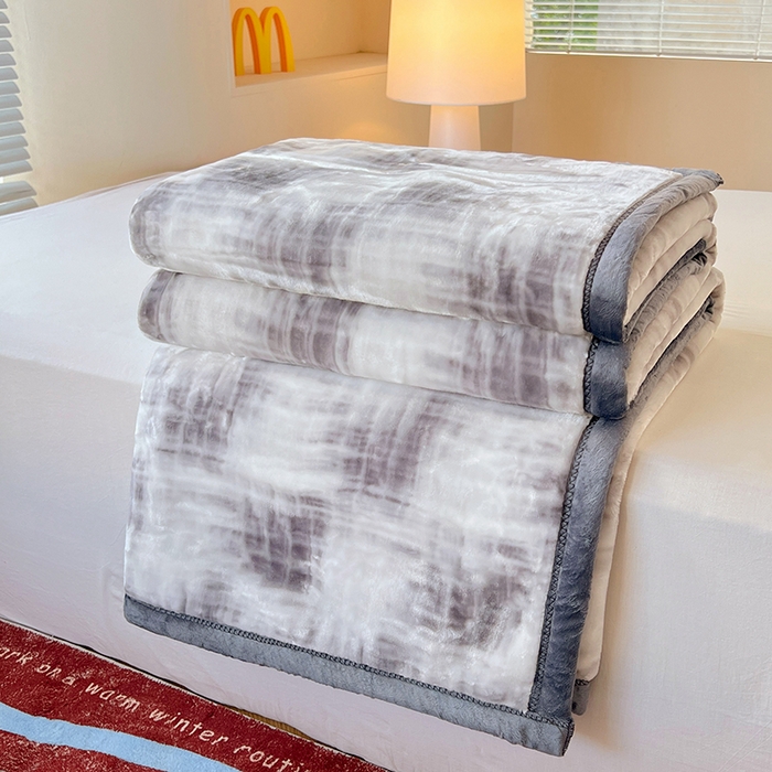 91家纺网 家纺一手货源 找家纺 凯轩毛毯网销专供 2025新款双层学生云毯毛毯保暖毯 佳丽-灰