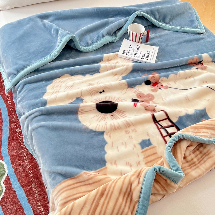 91家纺网 家纺一手货源 找家纺 凯轩毛毯网销专供 2025新款双层学生云毯毛毯保暖毯 西高地