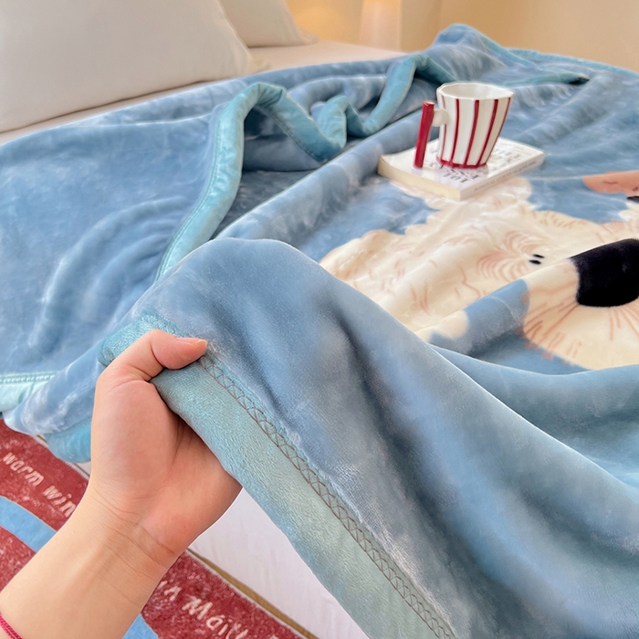 91家纺网 家纺一手货源 找家纺 凯轩毛毯网销专供 2025新款双层学生云毯毛毯保暖毯 西高地