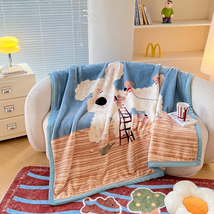 91家纺网 家纺一手货源 找家纺 （总）凯轩毛毯网销专供 2025新款双层学生云毯毛毯保暖毯