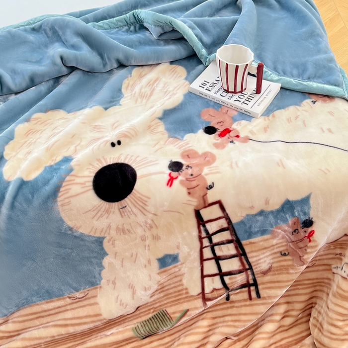 91家纺网 家纺一手货源 找家纺 凯轩毛毯网销专供 2025新款双层学生云毯毛毯保暖毯 西高地