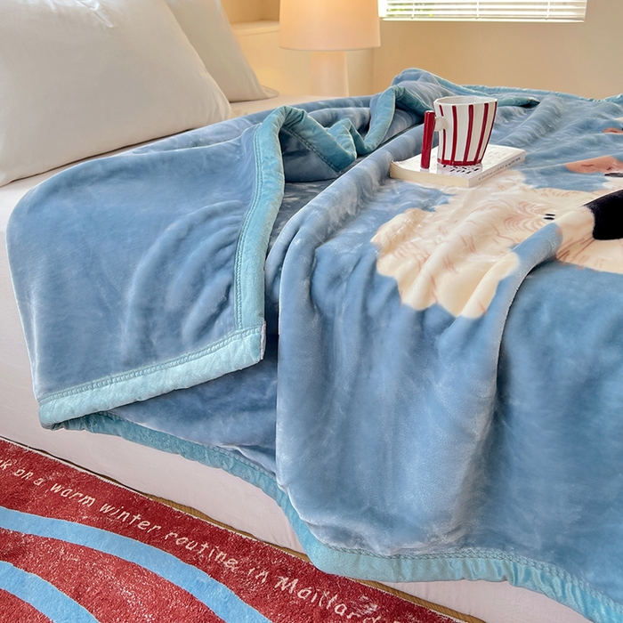 91家纺网 家纺一手货源 找家纺 凯轩毛毯网销专供 2025新款双层学生云毯毛毯保暖毯 西高地